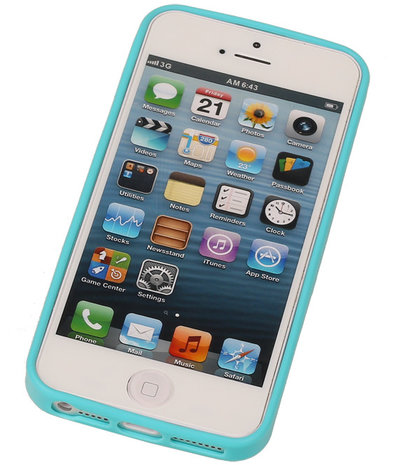 Vlinder Telefoonstandaard Case TPU iPhone 5/5S Turquoise