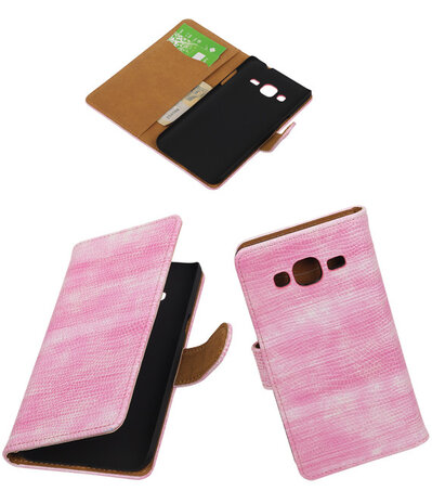 Samsung Galaxy J3 - Mini Slang Roze Booktype Wallet Hoesje