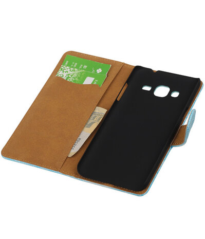 Samsung Galaxy J3 - Mini Slang Turquoise Booktype Wallet Hoesje