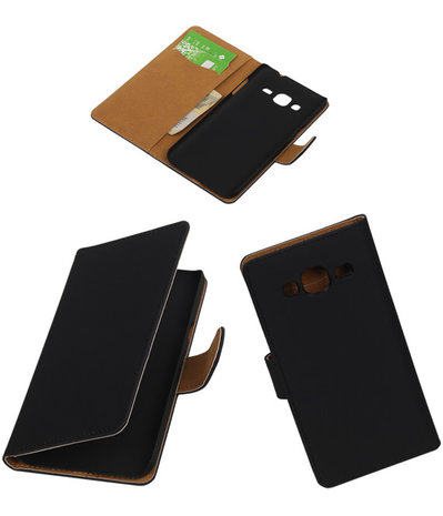 Samsung Galaxy J3 - Effen Zwart Booktype Wallet Hoesje