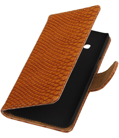 Samsung Galaxy J3 - Slang Bruin Booktype Wallet Hoesje