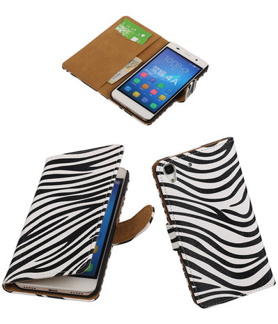 Huawei Honor Y6 - Zebra Booktype Wallet Hoesje
