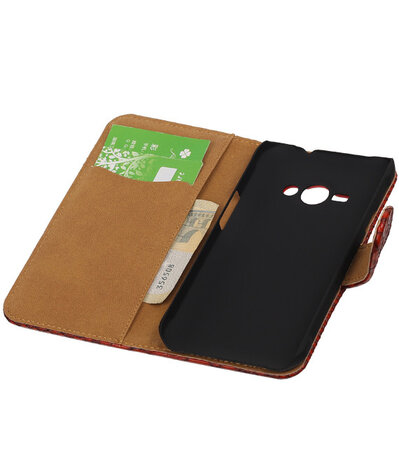 Samsung Galaxy J1 Ace - Slang Rood Booktype Wallet Hoesje