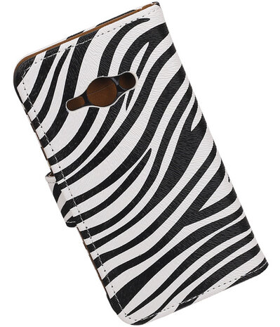 Samsung Galaxy J1 Ace - Zebra Booktype Wallet Hoesje