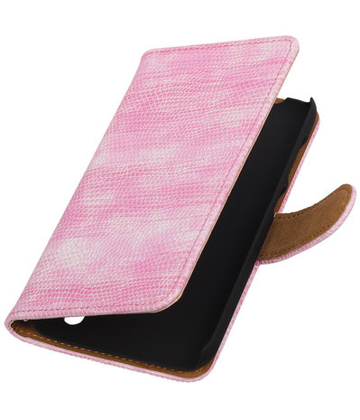 Huawei Y625 - Mini Slang Roze Booktype Wallet Hoesje