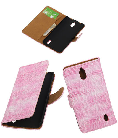 Huawei Y625 - Mini Slang Roze Booktype Wallet Hoesje