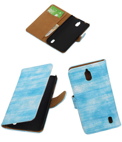 Huawei Y625 - Mini Slang Turquoise Booktype Wallet Hoesje