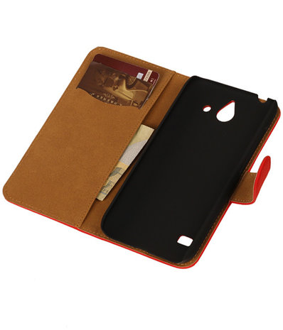 Rood Huawei Ascend Y550 Book/Wallet Case/Cover