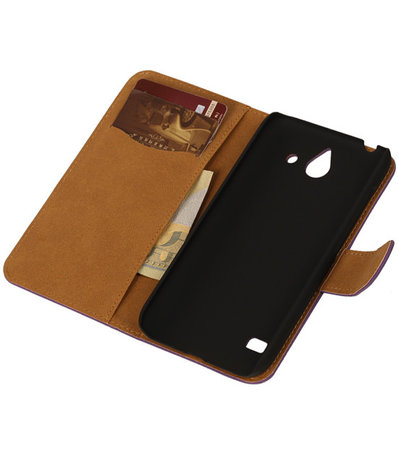 Paars Huawei Ascend Y550 Book/Wallet Case/Cover