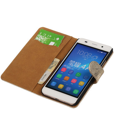 Huawei Honor 4A - Lace Goud Booktype Wallet Hoesje