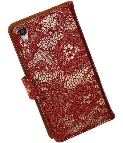 Huawei Honor 4A - Lace Rood Booktype Wallet Hoesje