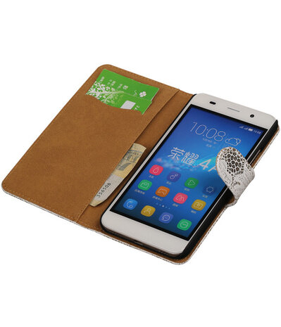 Huawei Honor 4A - Lace Wit Booktype Wallet Hoesje