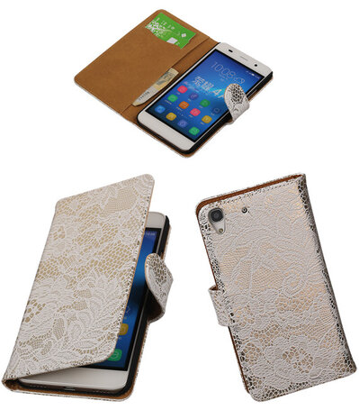 Huawei Honor 4A - Lace Wit Booktype Wallet Hoesje