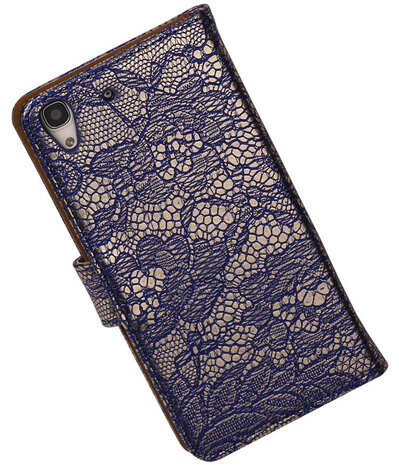 Huawei Honor Y6 - Lace Blauw Booktype Wallet Hoesje