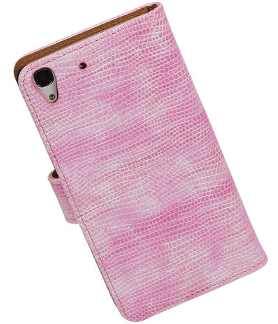 Huawei Honor Y6 - Mini Slang Roze Booktype Wallet Hoesje