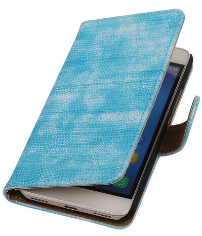Huawei Honor Y6 - Mini Slang Turquoise Booktype Wallet Hoesje