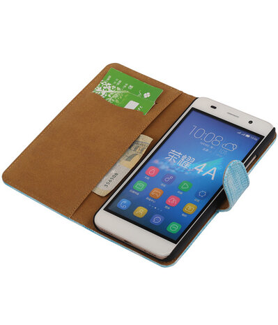 Huawei Honor Y6 - Mini Slang Turquoise Booktype Wallet Hoesje