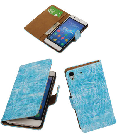 Huawei Honor Y6 - Mini Slang Turquoise Booktype Wallet Hoesje