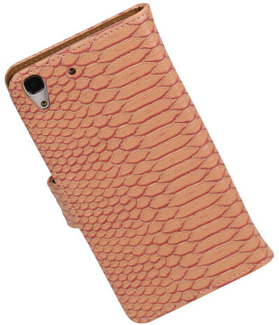 Huawei Honor Y6 - Slang Roze Booktype Wallet Hoesje