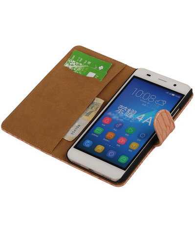 Huawei Honor Y6 - Slang Roze Booktype Wallet Hoesje