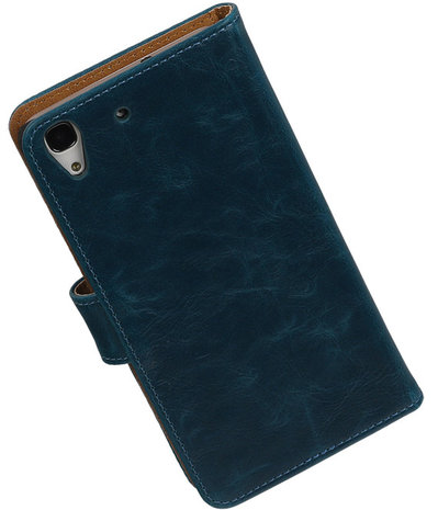 Blauw Pull-Up PU Hoesje Huawei Honor 4A Booktype Wallet Cover