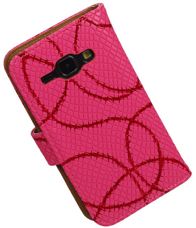 Fuchsia Basketbal Hoesje Samsung Galaxy J1 Booktype Wallet Cover