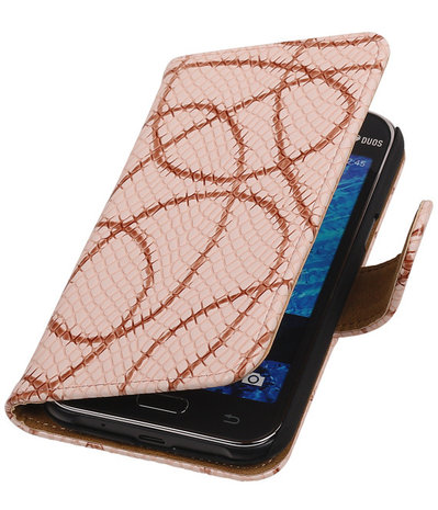Licht Roze Basketbal Hoesje Samsung Galaxy J1 Booktype Wallet Cover