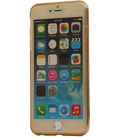 Transparant Goud Voor en Achter TPU Hoesje Apple iPhone 6/6s Plus