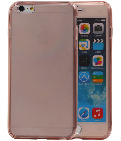 Transparant Roze Voor en Achter TPU Hoesje Apple iPhone 6/6s Plus