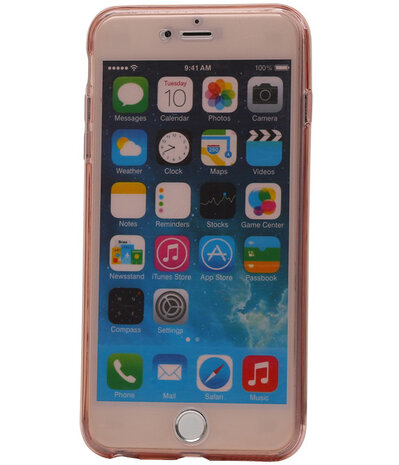 Transparant Roze Voor en Achter TPU Hoesje Apple iPhone 6/6s Plus