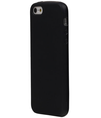 Apple iPhone 5/5S TPU Hoesje Transparant Zwart