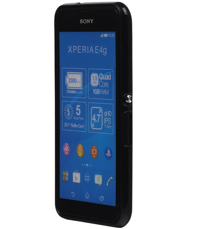 Sony Xperia E4G TPU Hoesje Transparant Zwart