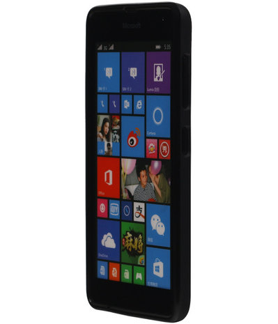 Microsoft Lumia 535 TPU Hoesje Transparant Zwart