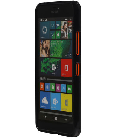 Microsoft Lumia 640 XL TPU Hoesje Transparant Zwart