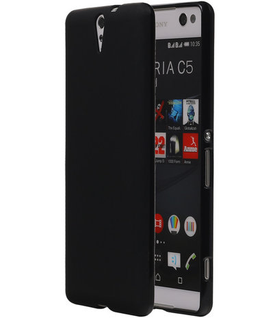 Sony Xperia C5 Ultra TPU Hoesje Transparant Zwart