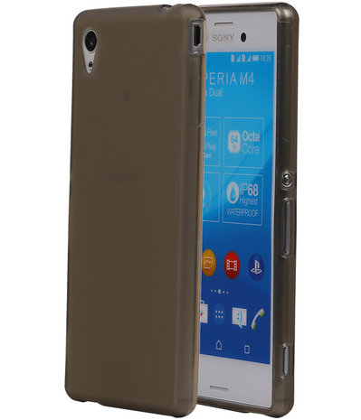 Sony Xperia M4 Aqua TPU Hoesje Transparant Grijs