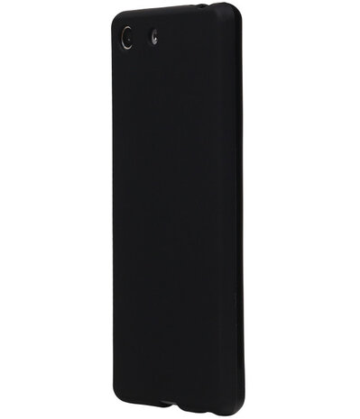 Sony Xperia M5 TPU Hoesje Transparant Zwart