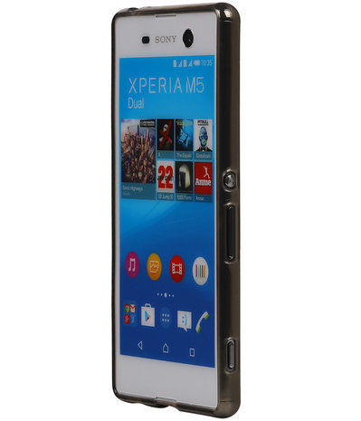 Sony Xperia M5 TPU Hoesje Transparant Grijs