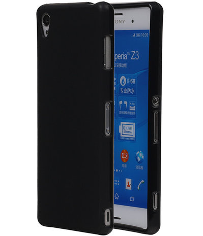 Sony Xperia Z3 TPU Hoesje Transparant Zwart