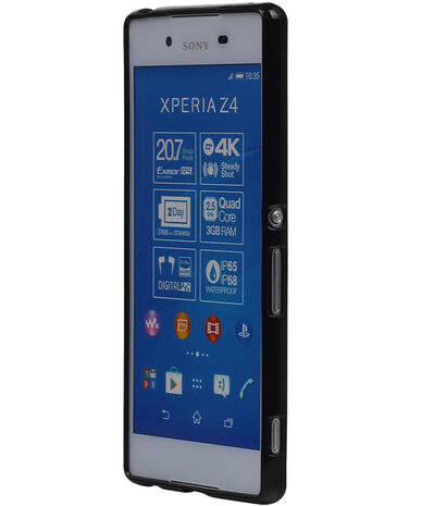 Sony Xperia Z4 TPU Hoesje Transparant Zwart