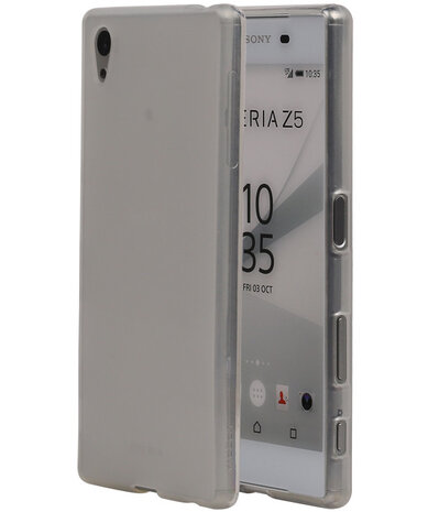 Sony Xperia Z5 TPU Hoesje Transparant Wit