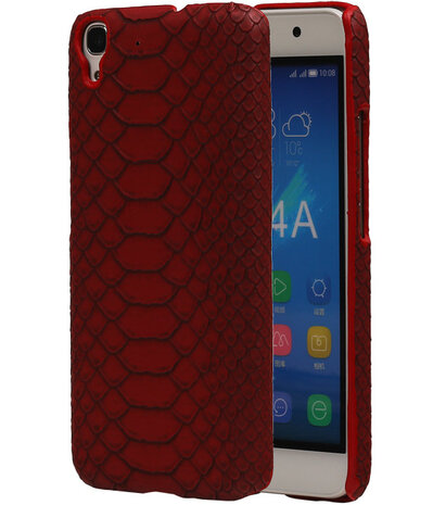 Rood Slang Hardcase Backcover Huawei Honor Y6 Hoesje