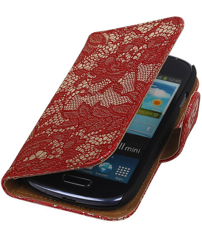 Lace Rood Samsung Galaxy S3 Mini VE Book/Wallet Case/Cover