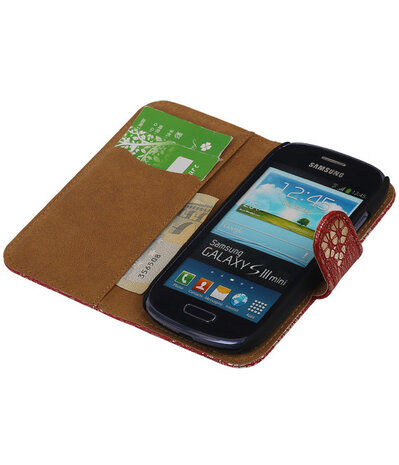 Lace Rood Samsung Galaxy S3 Mini VE Book/Wallet Case/Cover