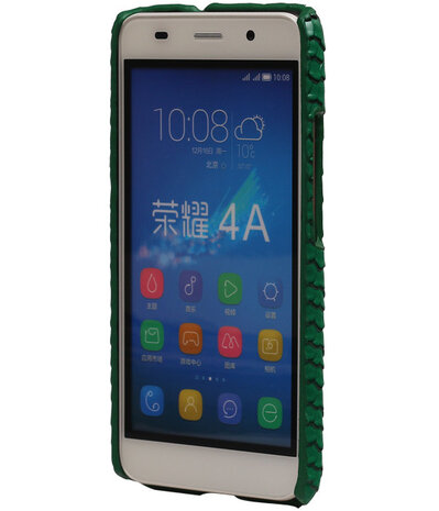 Groen Slang Hardcase Backcover Huawei Honor Y6 Hoesje