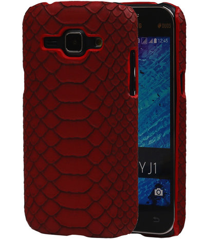 Rood Slang Hardcase Backcover Samsung Galaxy J1 Hoesje
