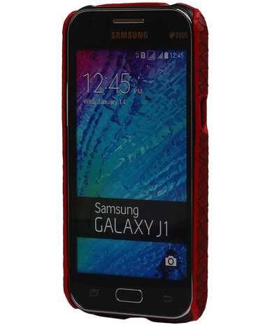 Rood Slang Hardcase Backcover Samsung Galaxy J1 Hoesje