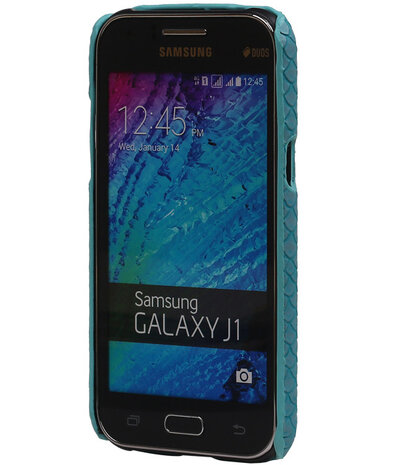 Blauw Slang Hardcase Backcover Samsung Galaxy J1 Hoesje