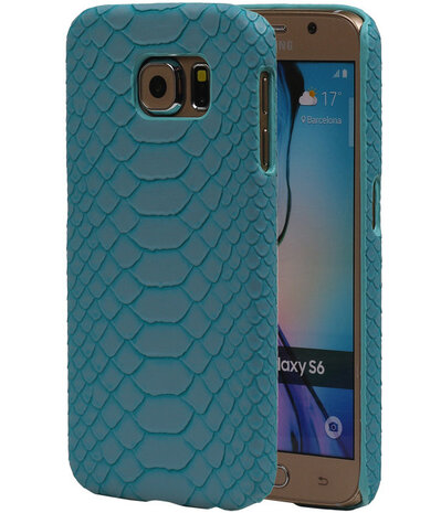 Blauw Slang Hardcase Backcover Samsung Galaxy S6 Hoesje