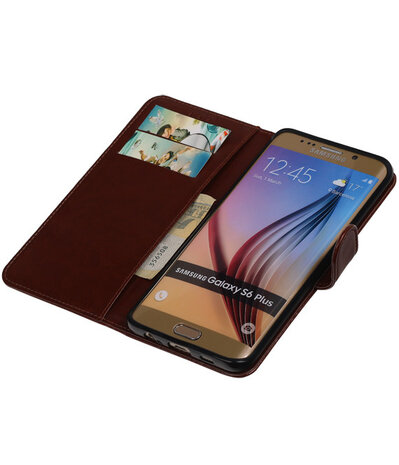 Bruin Smartphone TPU Booktype Samsung Galaxy S6 Edge Plus Wallet Cover Hoesje